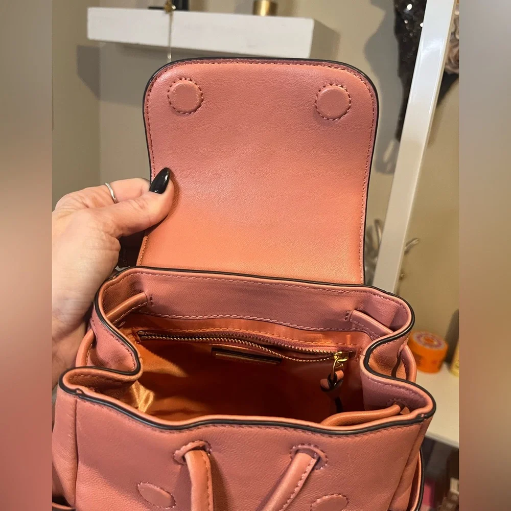 NWOT Tory Burch Fleming Mini Pink Leather Backpack - Picture 10 of 14